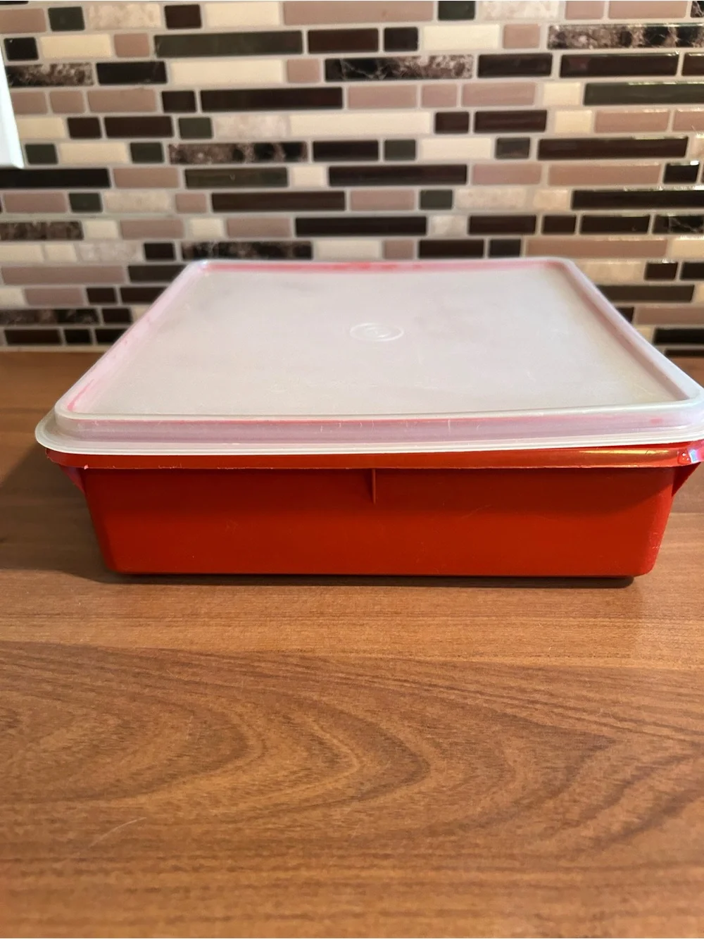 Vintage Tupperware Paprika 9x9” Square Food Storage Container